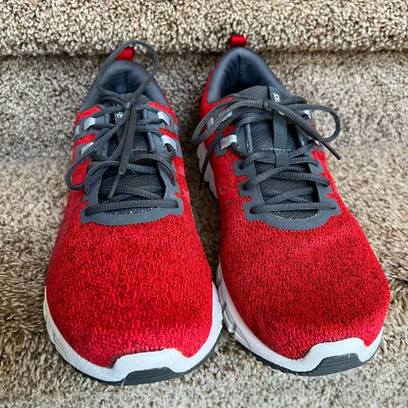 Asics Men's Red Synthetic Fiber/Leather Upper Sneakers. - Picture 4 of 13